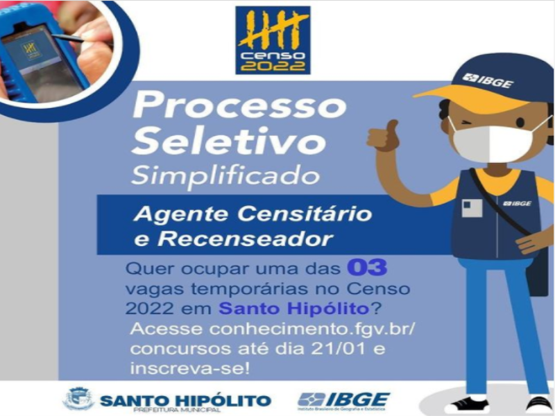Processo Seletivo – Agente Censitário e Recenseador