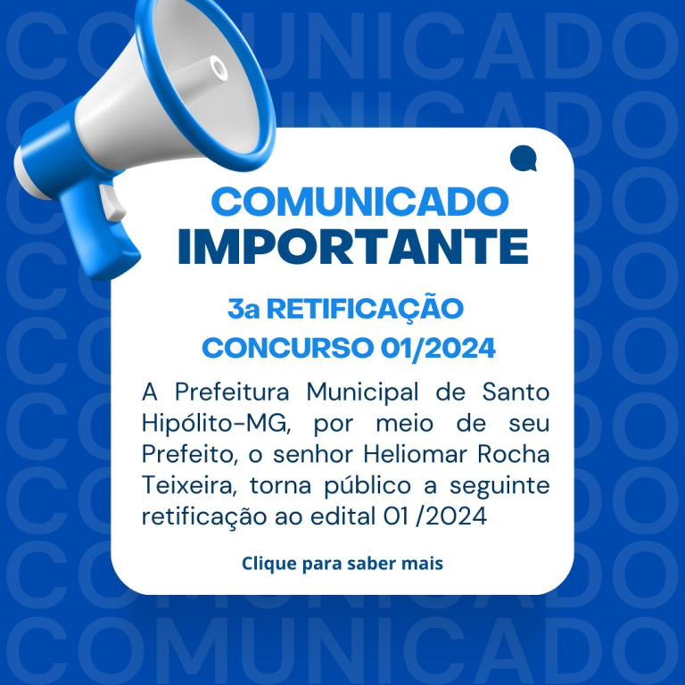 3ª Retificação do Concurso nº 01/2024