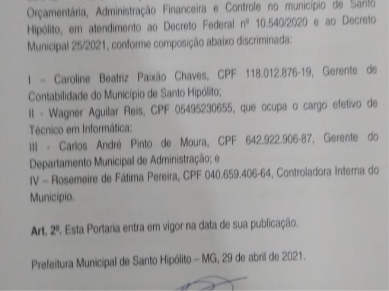 Portaria 31/2021.